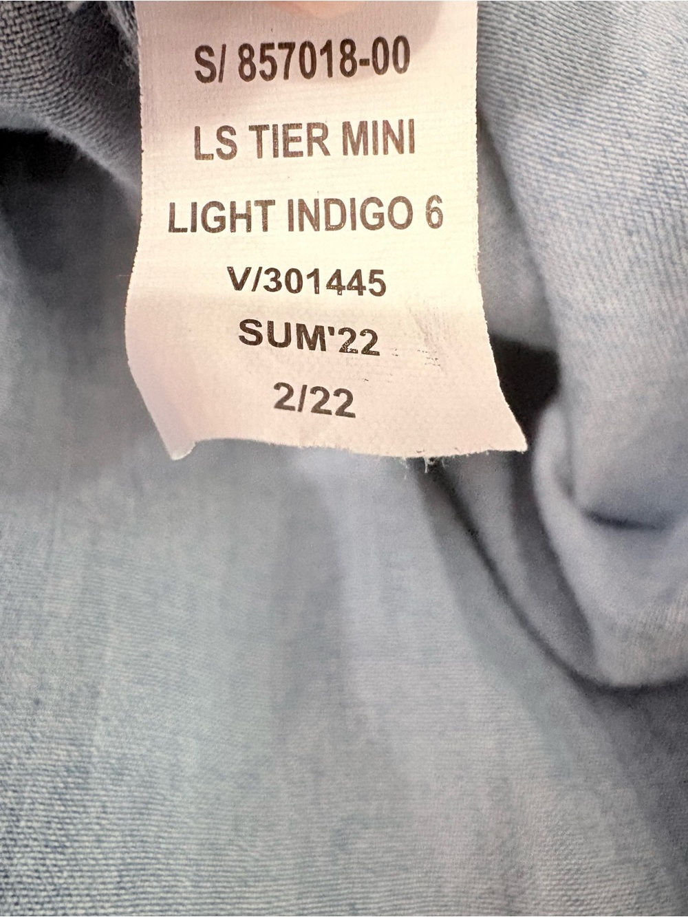 GAP Indigo Chambray Tiered Boho Cottagecore Flowy Dress Organic Cotton Size M - Picture 6 of 8